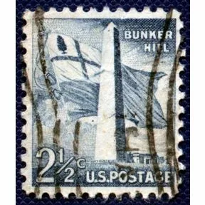 Почтовая марка Монумент Банкер Хилл, США.