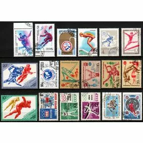 Набор гашеных марок СССР из разных выпусков, Спорт.