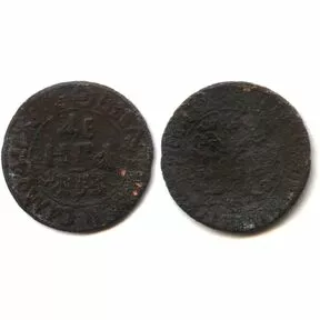 Монета денга, Петр I, 1700-1718 г.