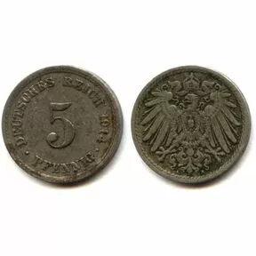 Германия 5 пфеннигов 1914 год.