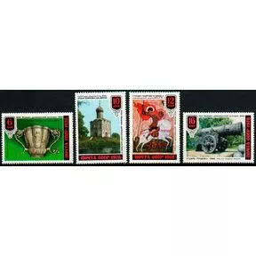 Полная серия из четырех почтовых марок Шедевры древнерусской культуры, 1978 г.