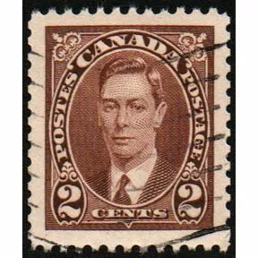 Почтовая марка Король Георг VI, Канада 1937 год.