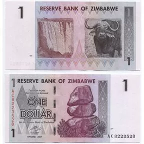 Бона Зимбабве 1 доллар 2007 год